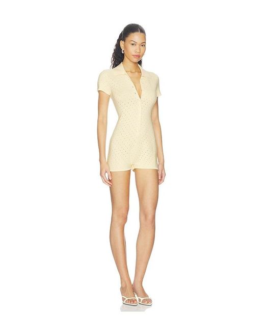 Lovers + Friends Natural Gidget Knit Romper
