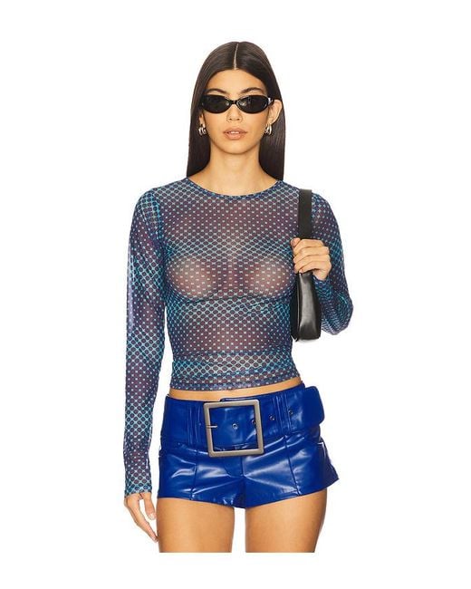 Miaou Blue Long Sleeve Tee