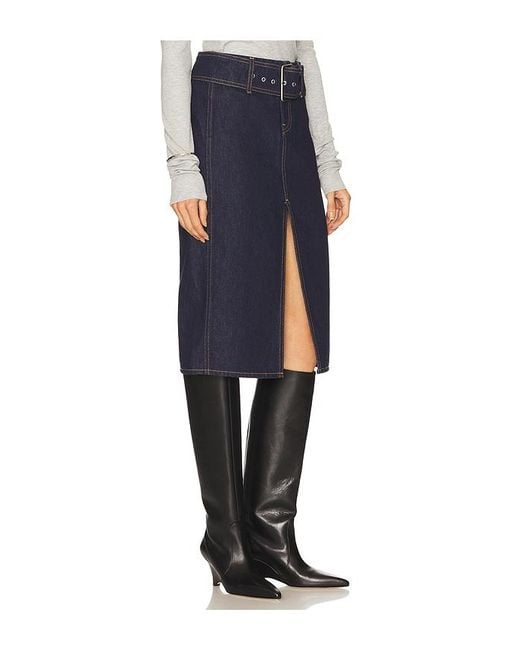 GRLFRND Norma Midi Skirt Blue