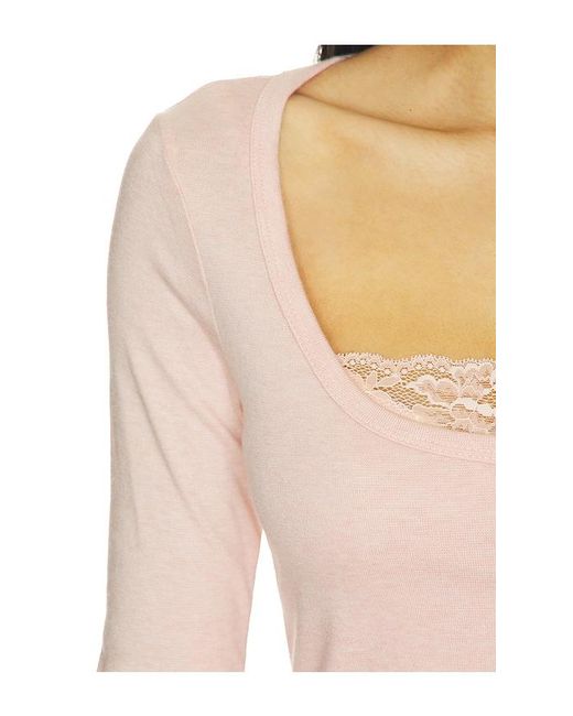 Lioness White Babydoll Long Sleeve Top