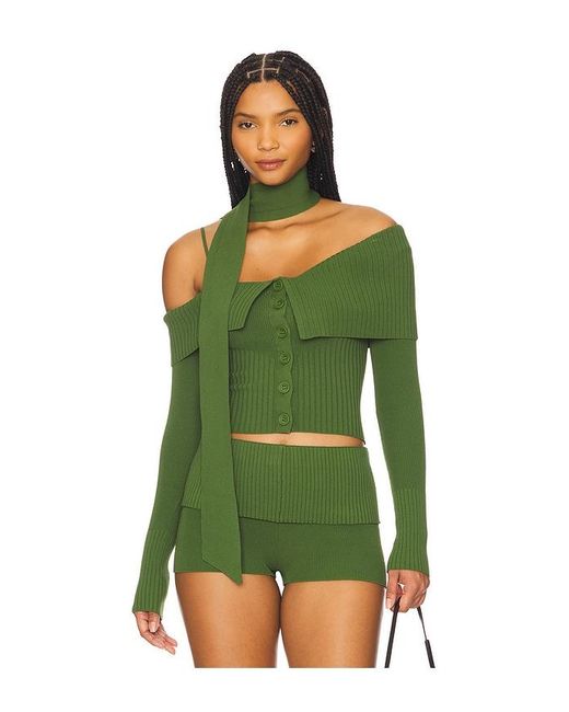 House Of Sunny ワンショルダーセーター Green