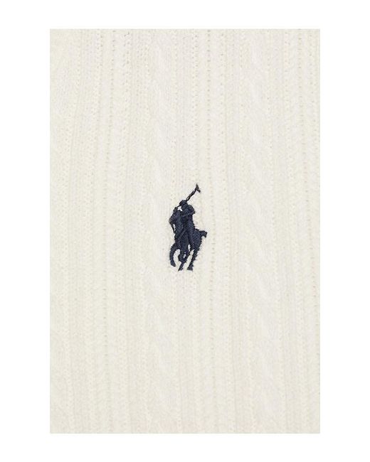 Polo Ralph Lauren White Sleeveless Featherweight Cable Knit V-Neck Sweater Vest for men