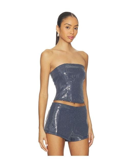 BY.DYLN Blue Messa Bodice Top