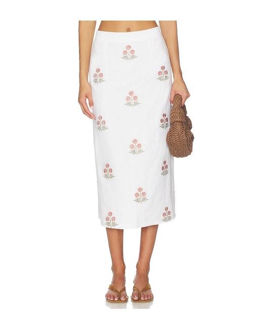 Rosewater House White Yalda Skirt