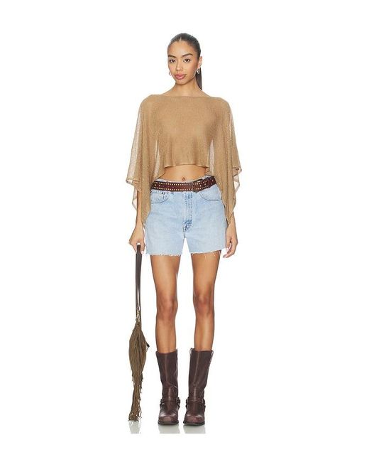 MORE TO COME Blue Orson Knit Poncho