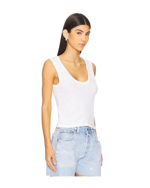 PERFECTWHITETEE White Khara Scoop Tank