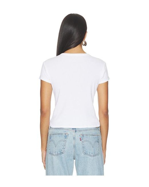 PERFECTWHITETEE White Maci Recycled Cotton Rib Crew Neck Tee