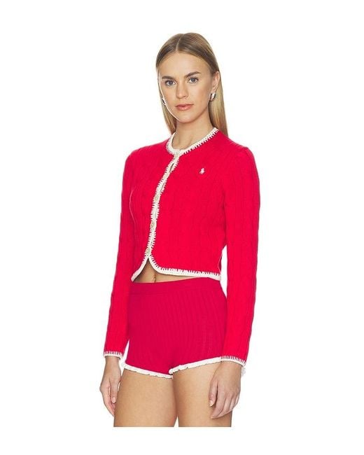 Polo Ralph Lauren Red Cotton Long Sleeve Cardigan