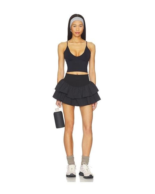 Free People Black Round Two Skinny Strap Tank