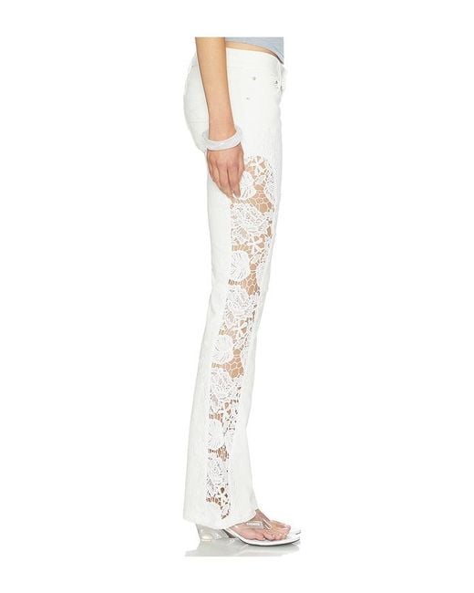 Jaded London White Cooper Jeans With Lace Applique