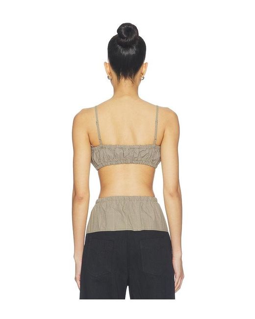 Matthew Bruch Gray Bubble Bandeau Crop Top