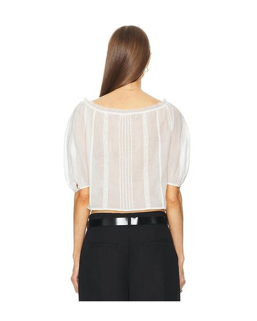 Helsa White Voile Peasant Blouse