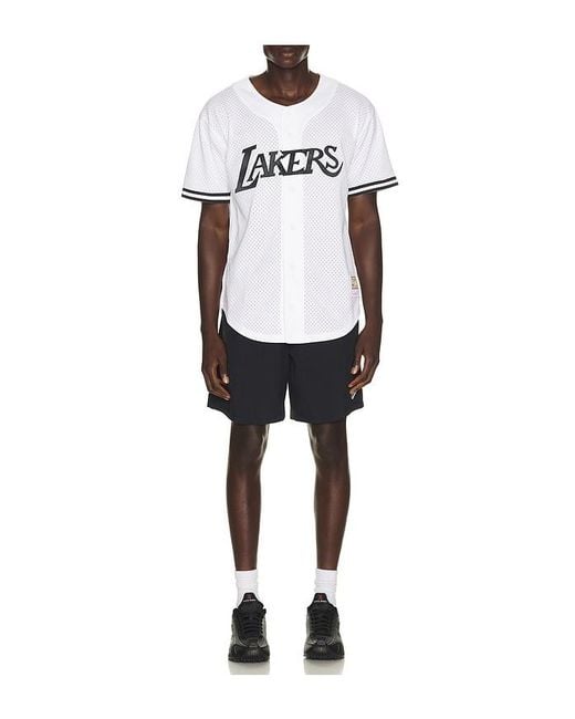 Mitchell & Ness Nba Los Angeles Lakers Monochrome Mesh Shirt in White für Herren