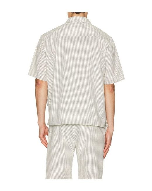 BOUND Gray Gingham Cropped Shirt for men