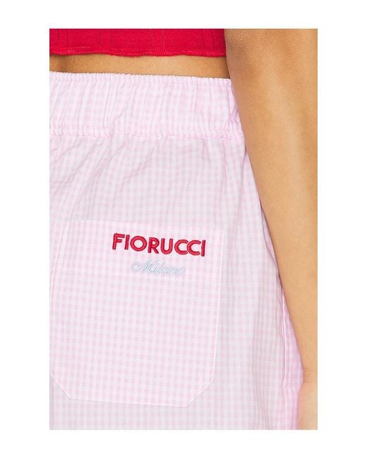 Fiorucci White Gingham Logo Shorts