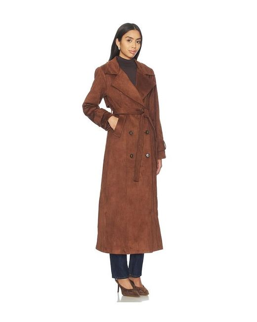 SNDY'S Brown Sutton Faux Suede Trench Coat