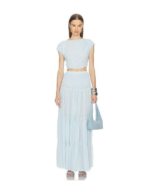 Camila Coelho Blue Yara Maxi Skirt