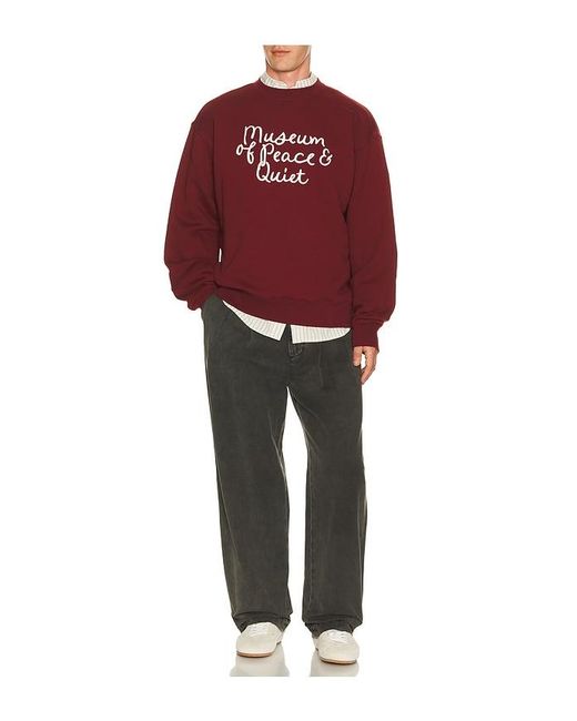 Museum of Peace & Quiet Red Scribble Crewneck for men