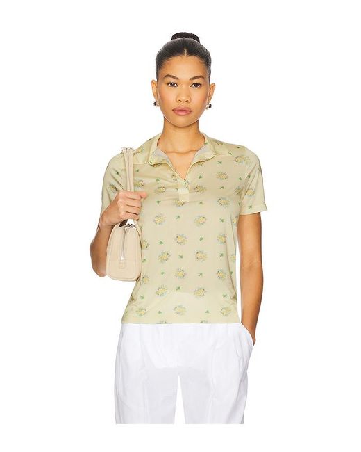 Vivetta White Poloshirt Mit Floralem Print