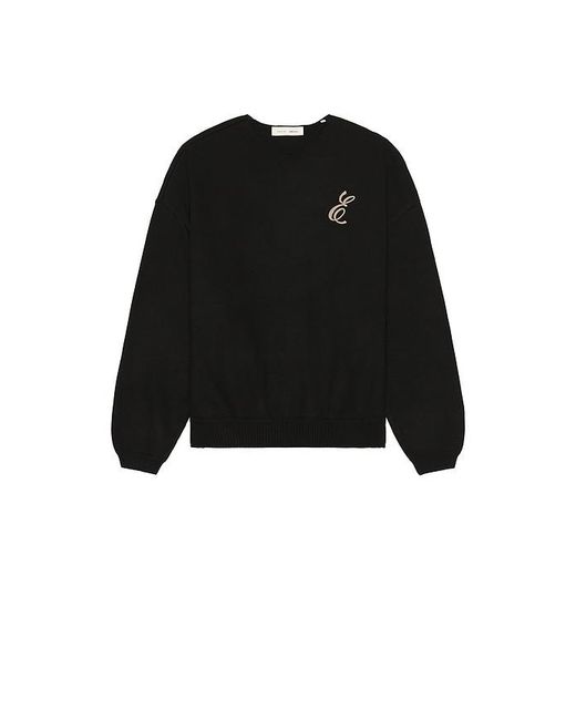 Fear Of God Black Waffle Crewneck Sweater for men