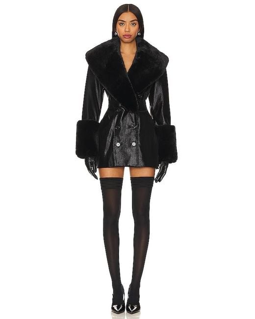 LOBA Black Julieta Faux Leather Coat