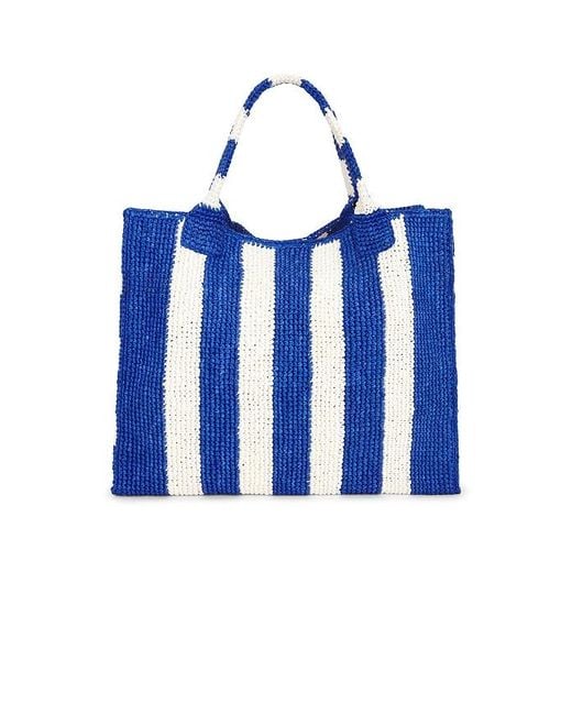 Loeffler Randall Blue Sol Crochet Raffia Tote Bag