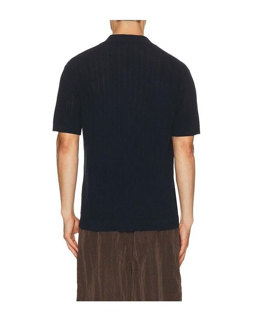Theory Black Camp Collar Shirt for men