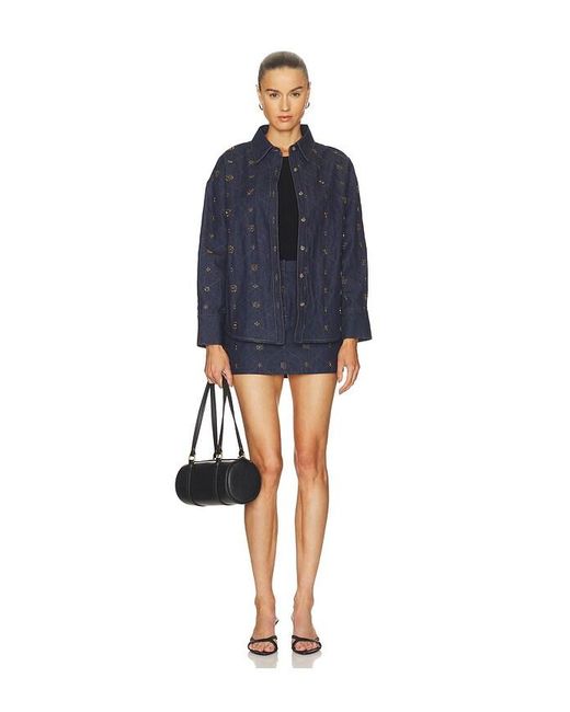 Line & Dot Blue Attina Shacket
