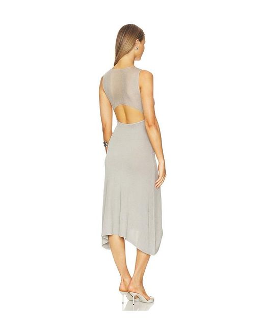 Isa Boulder White Cowl Neck Dress