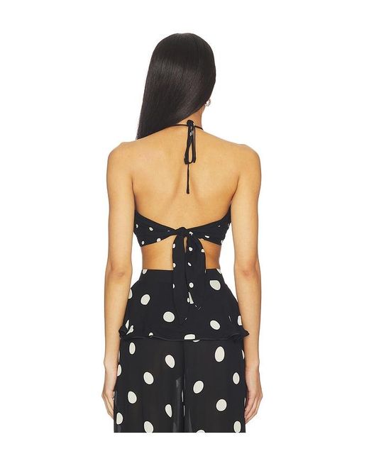 Adriana Degreas Black Polka Dot Bandeau Top