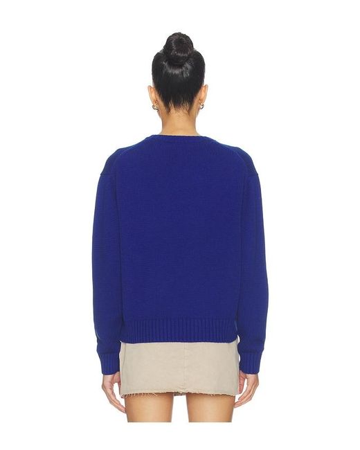 Polo Ralph Lauren Blue Cotton Bear Crew Neck Pullover Sweater
