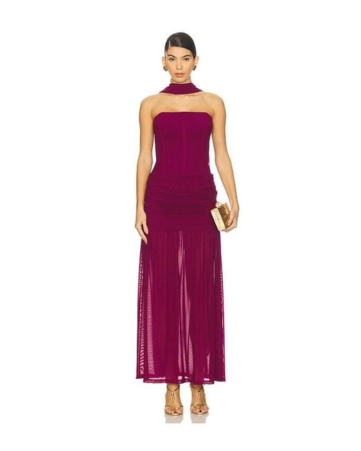 Runaway the Label Purple Lillie Corset Maxi Dress