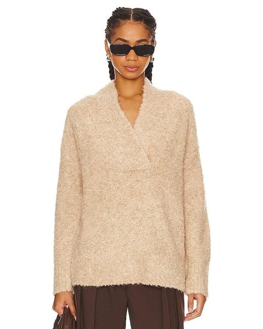 Vince Natural Crimped Shawl Sweater