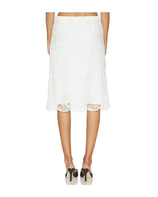 Frankie's Bikinis White X Paige Lorenze Honeymoon Lace Midi Skirt