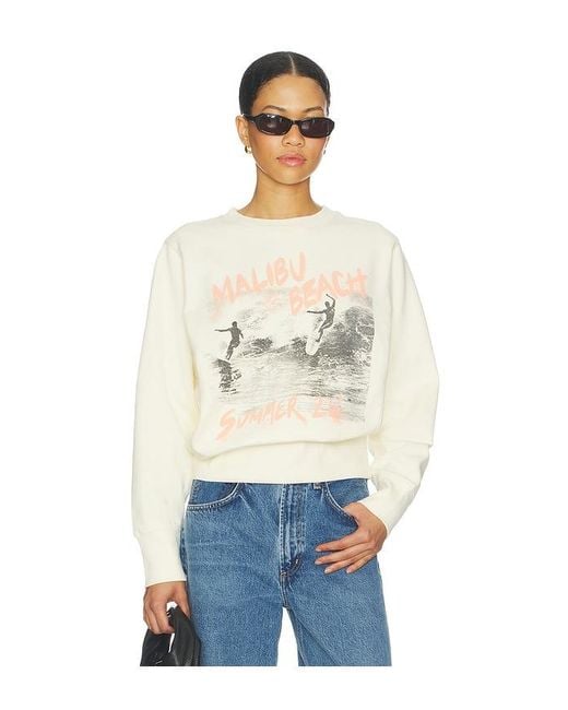 Anine Bing Natural Harry Shrunken Sweatshirt Surfer