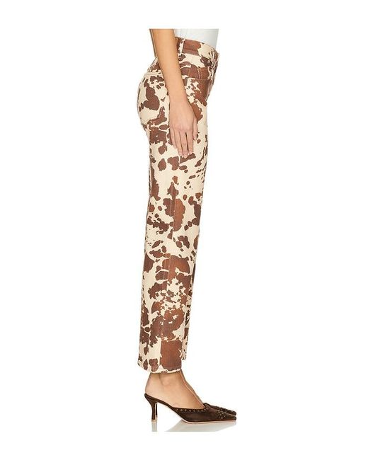 Free People White X We The Free Risk Taker Printed Wide Leg Jeans