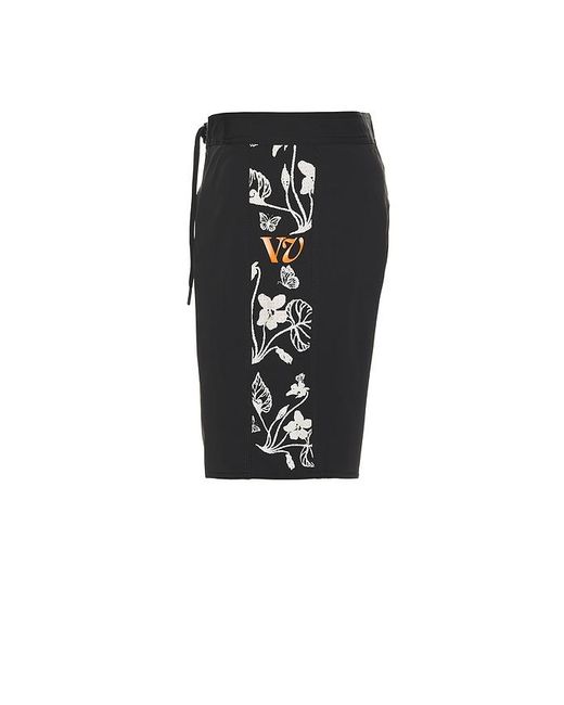 Rivvia Projects Black Disclosure Floral Pursuit 19 Swim Trunk for men