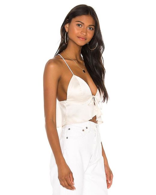 superdown White Isla Satin Top