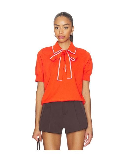Essentiel Antwerp Orange Jojoba Polo With Bow