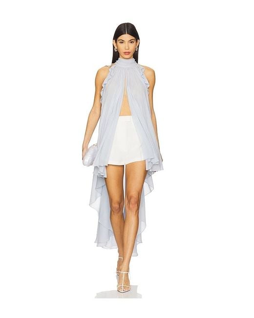 La Fuori White Gathered Halter Top