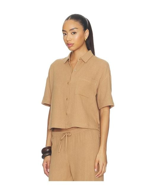 Barefoot Dreams Natural Button Up Shirt