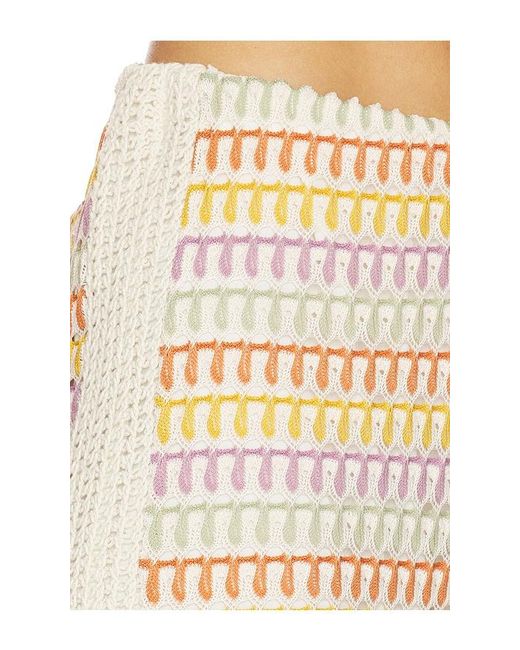Central Park West Natural Celine Crochet Mid Rise Pants