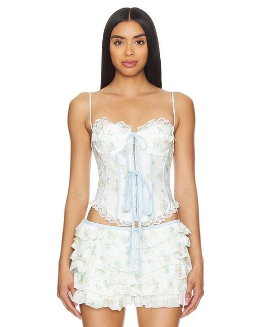 Sage corset top For Love & Lemons de color White