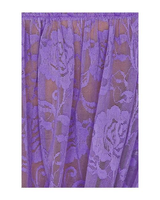 Norma Kamali Purple Long Sleeve Peasant Top