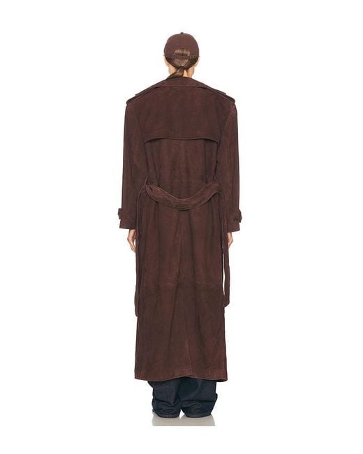Helsa Black Suede Trench Coat