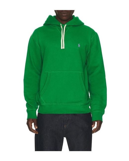 Polo Ralph Lauren Green Rl Fleece Pullover Hoodie for men
