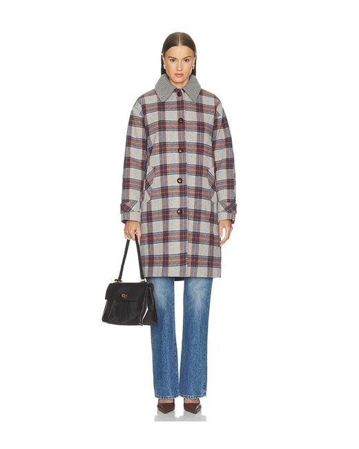 Veronica Beard Blue Laurent Dickey Coat With Collar