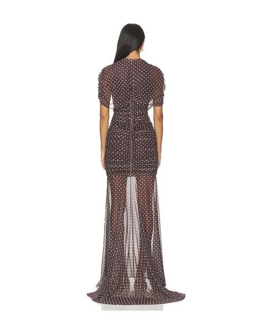 Amanda Uprichard Brown X Revolve Evianna Mesh Gown