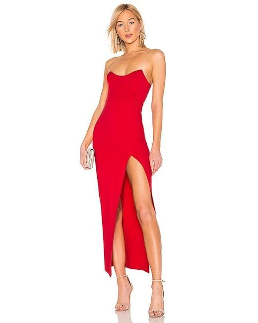 superdown Red Ryleigh Strapless Maxi Dress