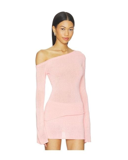 Lovers + Friends Pink Adilen Off The Shoulder Top